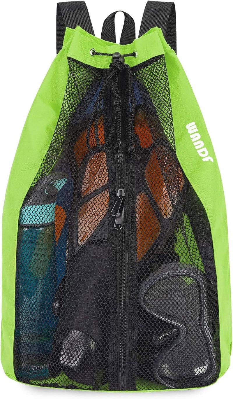 WANDF Swim Bag Mesh Drawstring Backpack Beach Backpack for Swimming, Gym, and Workout Gear - Image 1